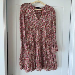 Pomander Place Ditsy Floral Kenzo Tiered Mini Dress